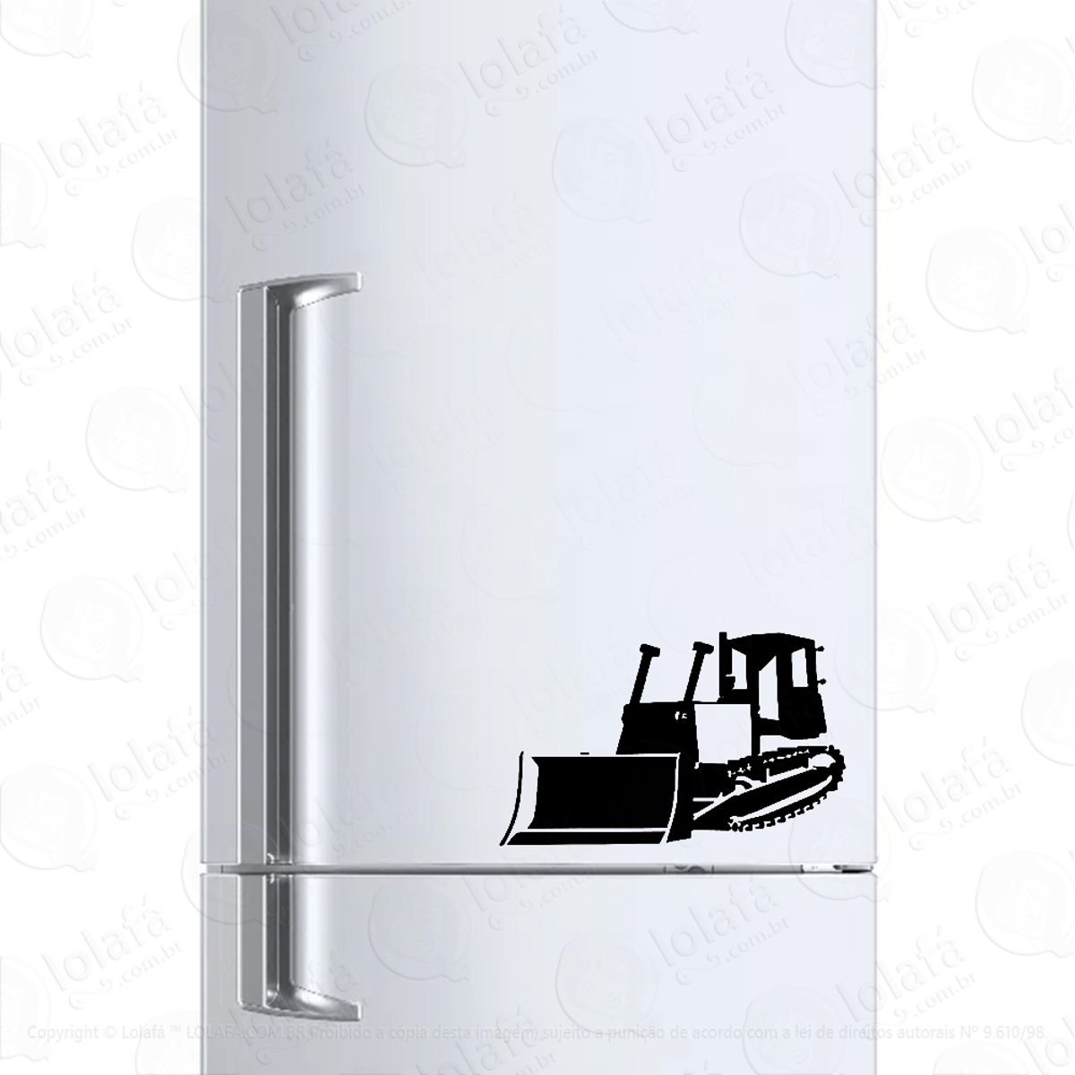 Adesivo Para Geladeira Trator Retro Escavadeira Mod:1292