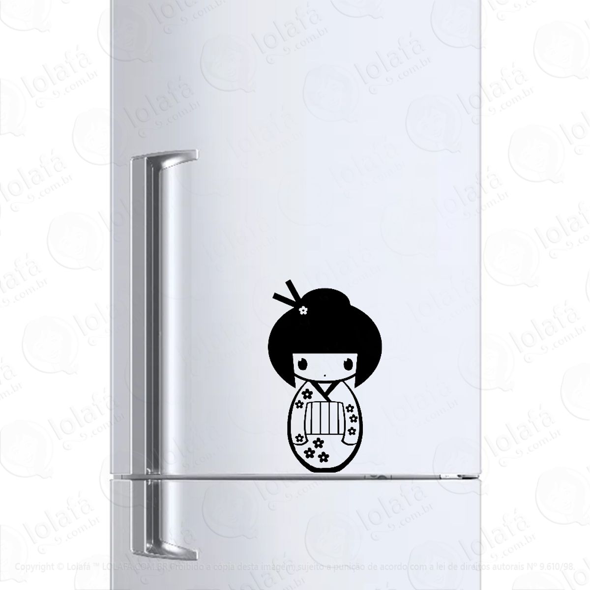Adesivo Para Geladeira Kokeshi Boneca Japão Mod:1299