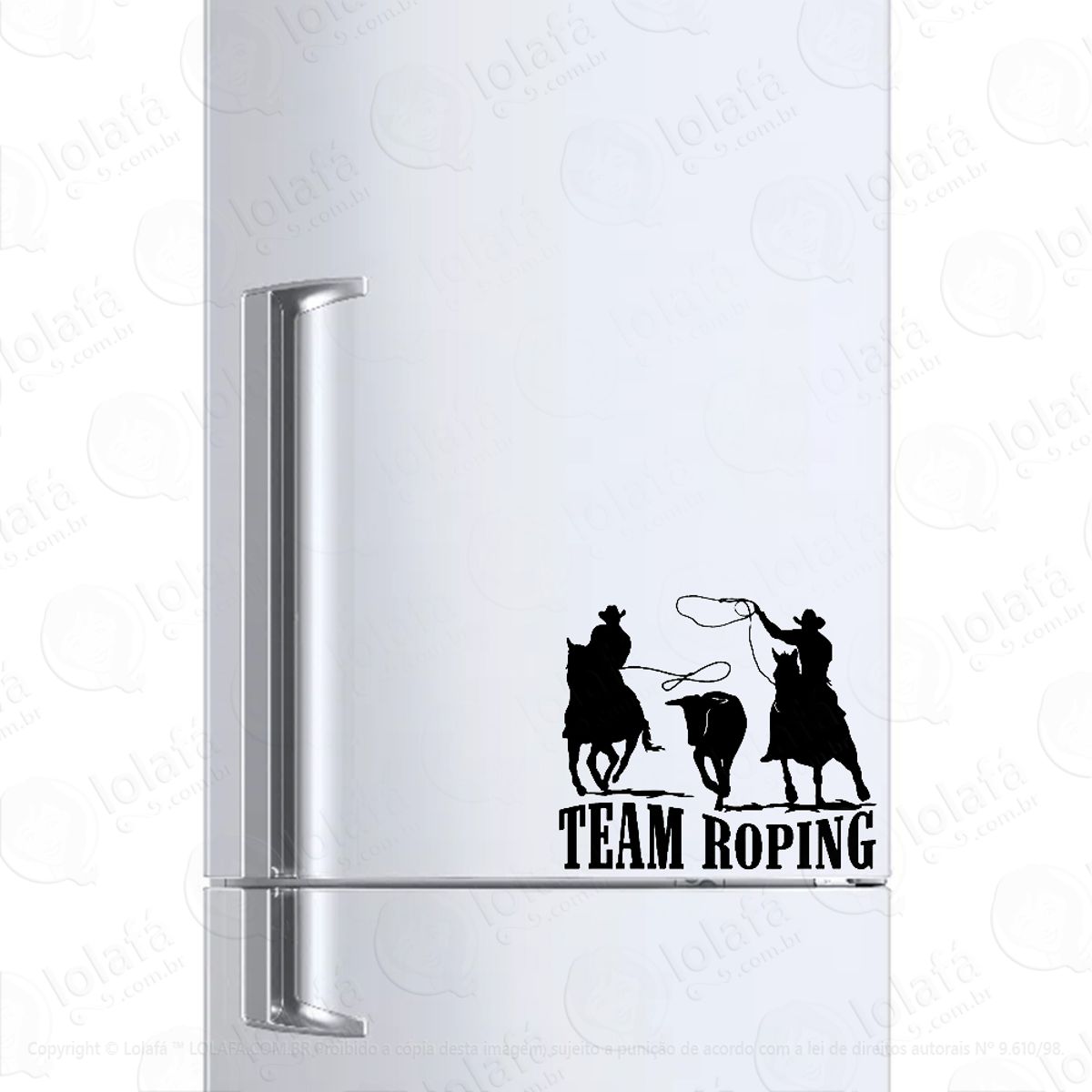 Adesivo Para Geladeira Team Roping Cowboy Mod:1301