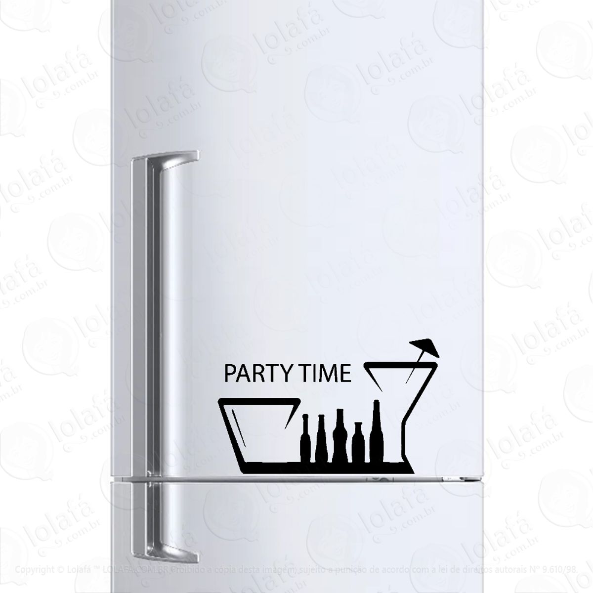 Adesivo Para Geladeira Party Time Mod:1328