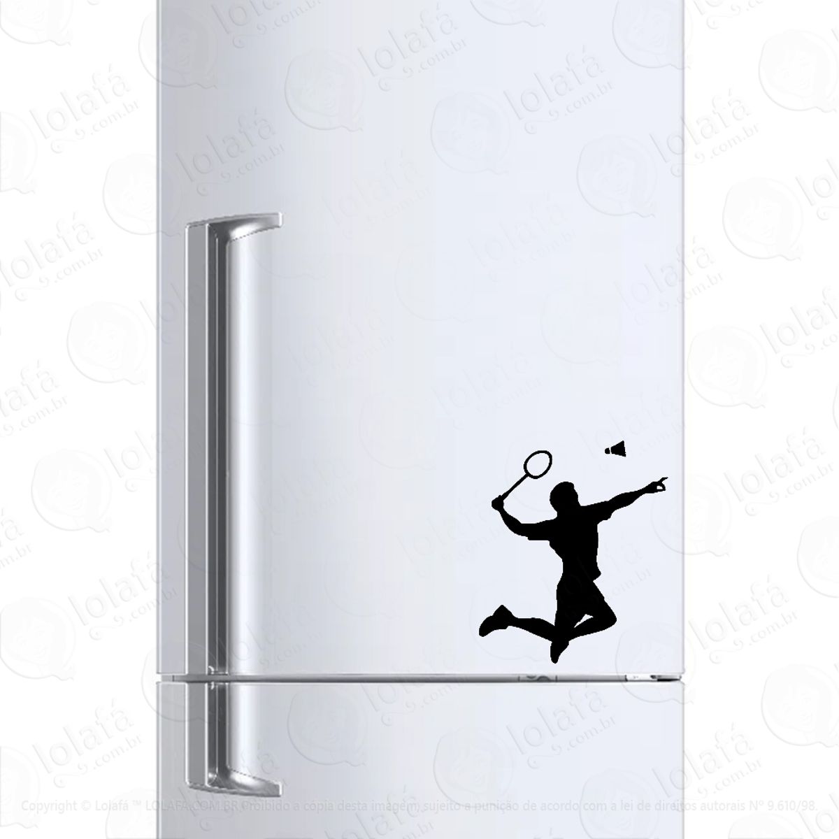 Adesivo Para Geladeira Badminton Jogador Mod:1340