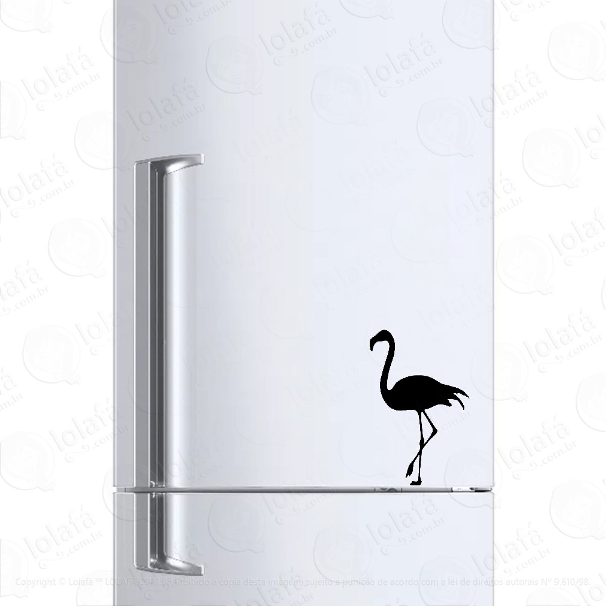Adesivo Para Geladeira Flamingo Ave Pássaro Mod:1369
