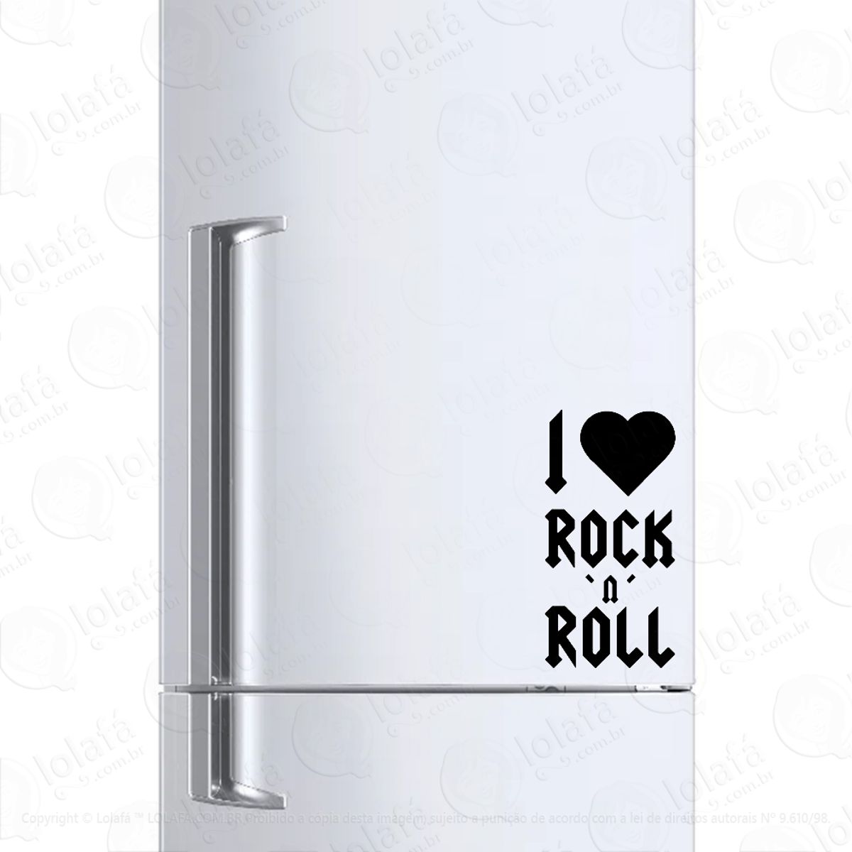 Adesivo Para Geladeira I Love Rock N Roll Mod:1378
