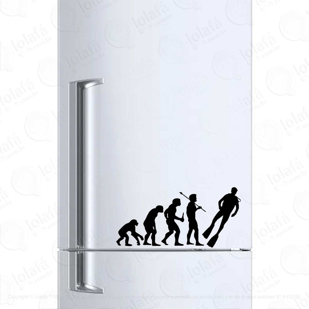 Adesivo Para Geladeira Evolução Mergulho Scuba Diver Mod:1394