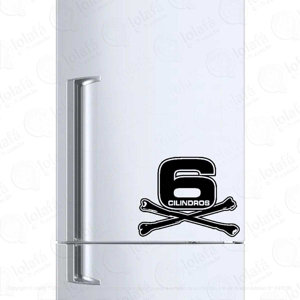 Adesivo Para Geladeira 6 Cilindros Tuning Mod:1408