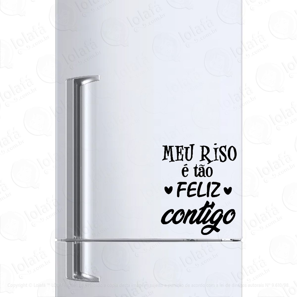 Adesivo Geladeira Frigobar Cervejeira Frase Meu Riso É Feliz Mod:1411
