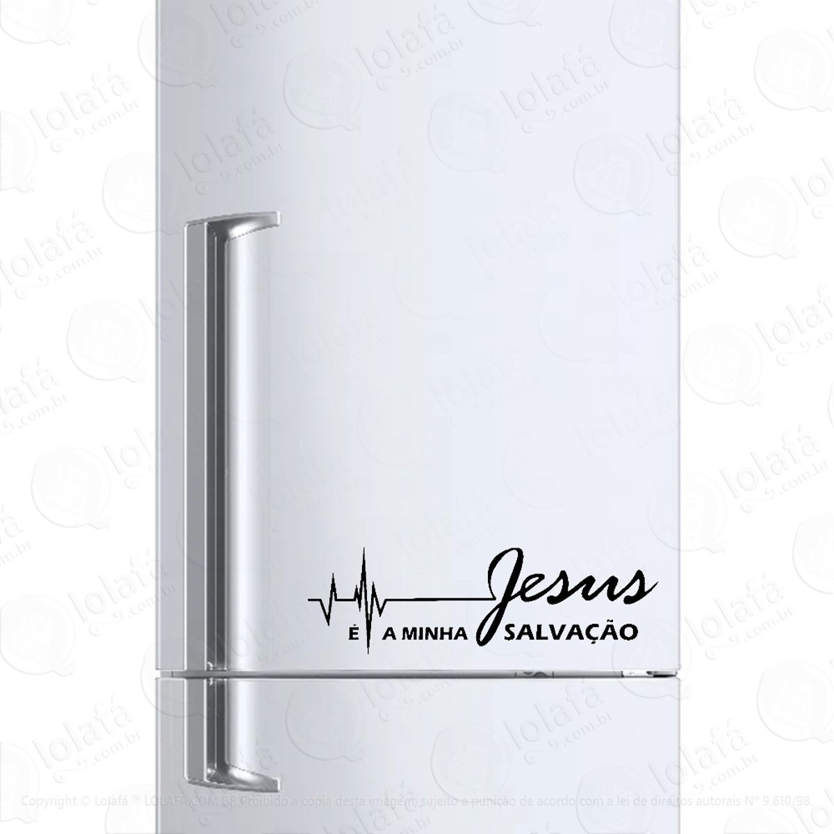 Adesivo Geladeira Jesus É Minha Salvação Cristão Evangélico Mod:1412