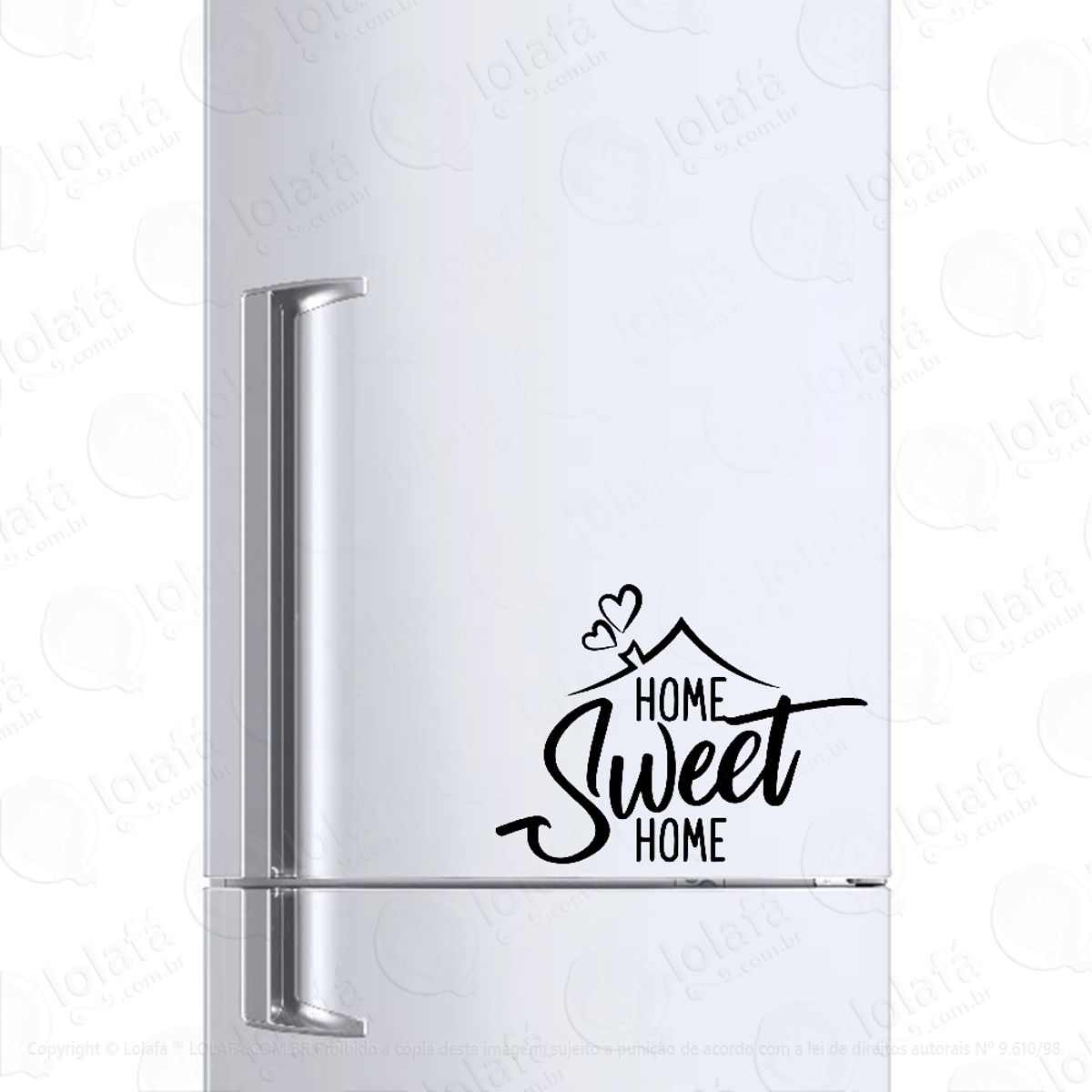 Adesivo Geladeira Frigobar Home Sweet Home Coração Mod:1413