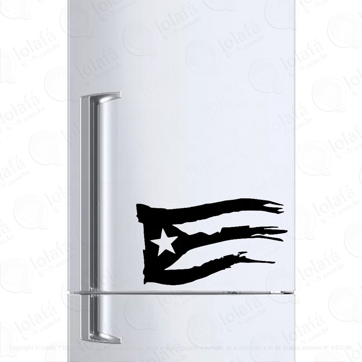 Adesivo Geladeira Frigobar Cuba E Porto Rico Bandeira Mod:1416