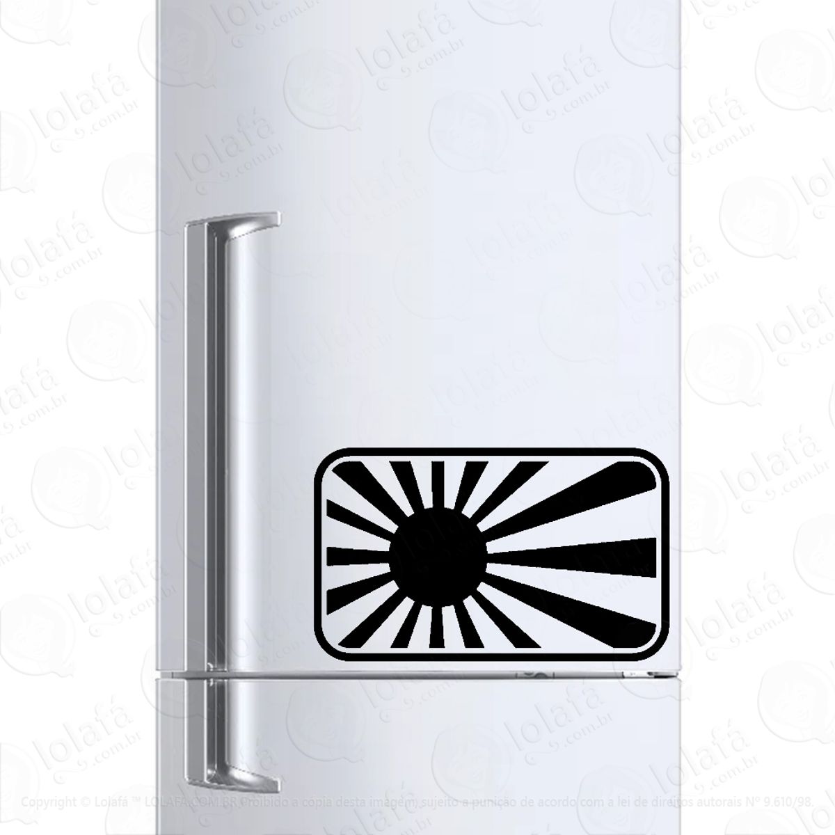 Adesivo Para Geladeira Bandeira Japão Sol Nascente Mod:1422
