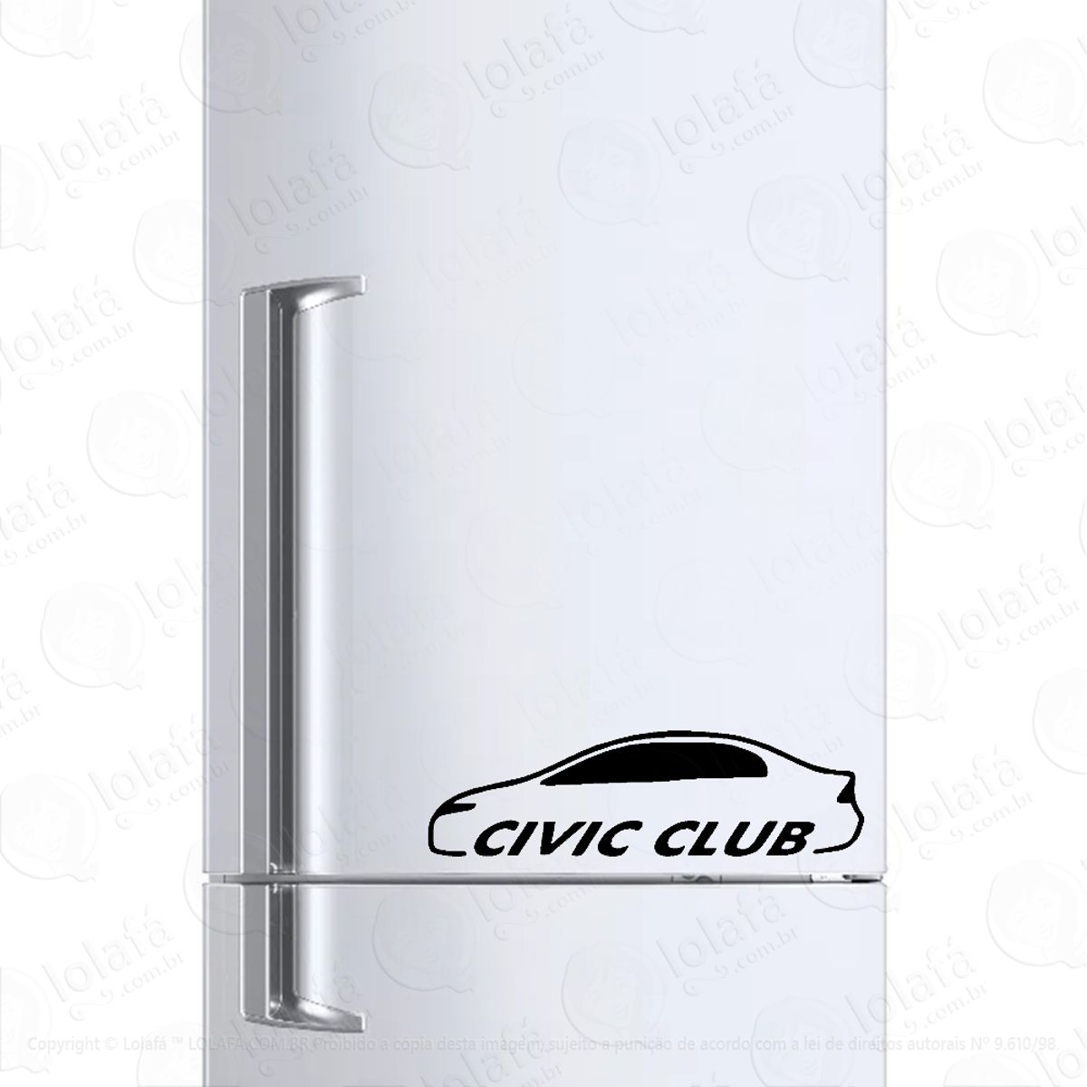 Adesivo Geladeira Frigobar Cervejeira Clube Honda Civic Mod:1435