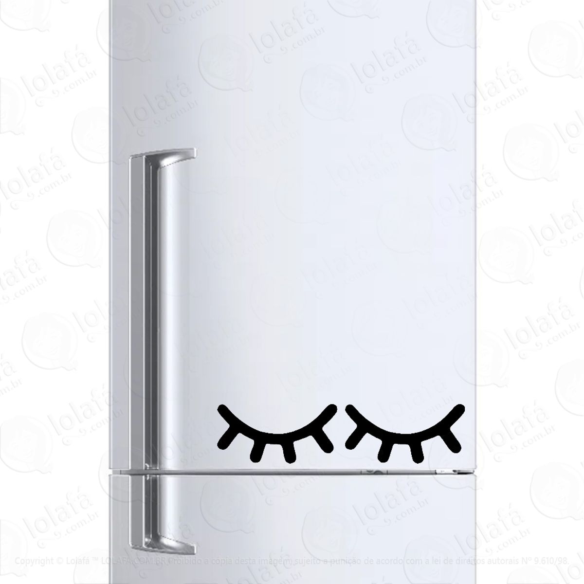 Adesivo Para Geladeira Olhos Fechados Infantil Mod:1443