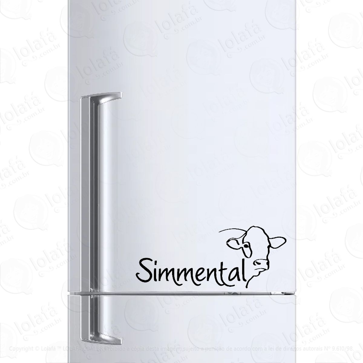 Adesivo Para Geladeira Boi Gado Simmental Mod:1452