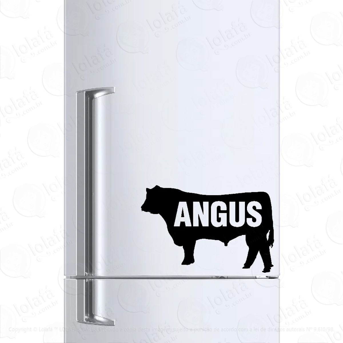 Adesivo Para Geladeira Boi Angus Gado Mod:1453