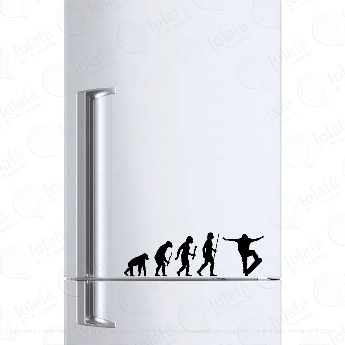 Adesivo Para Geladeira Evolução Skatista Skate Mod:1455