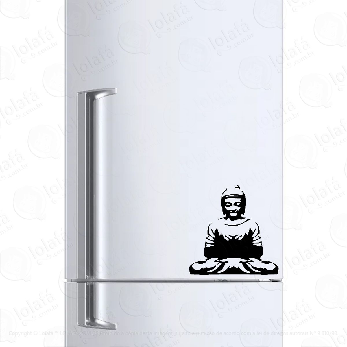 Adesivo Para Geladeira Buddha Meditando Mod:1477