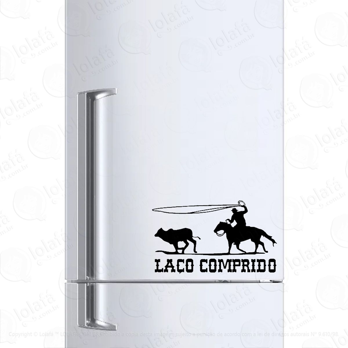 Adesivo Para Geladeira Country Sertanejo Laço Comprido Mod:1484