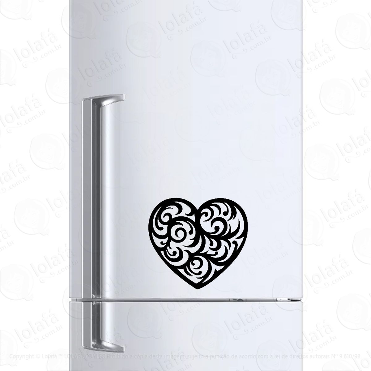 Adesivo Para Geladeira Coração Heart Tribal Mod:1491