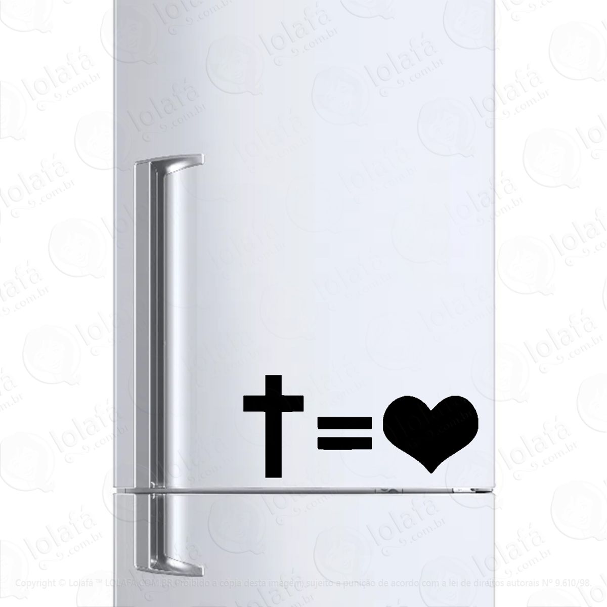 Adesivo Para Geladeira Jesus Igual Coração Amor Cristão Mod:1539