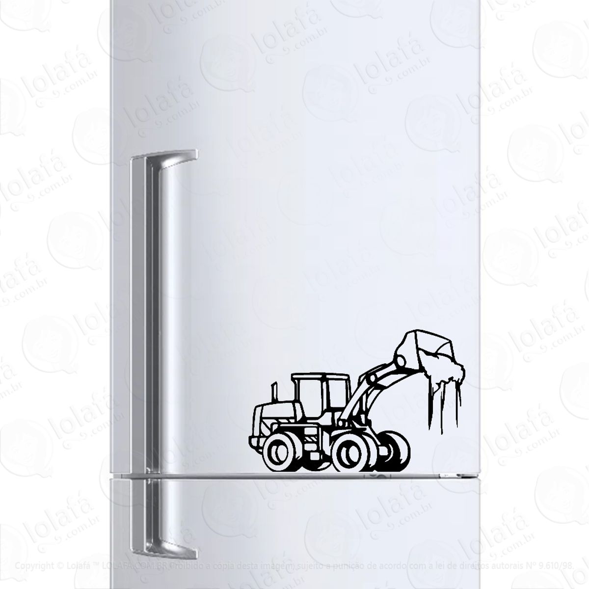 Adesivo Para Geladeira Pá Carregadeira Trator Mod:1545