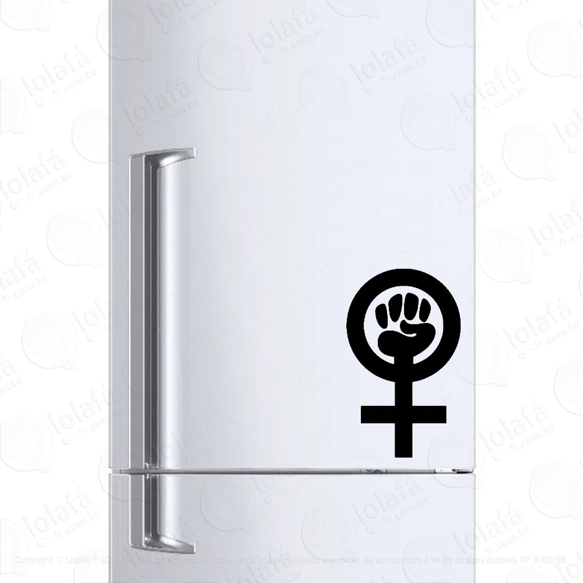 Adesivo Para Geladeira Feminismo Punho Símbolo Mod:1546