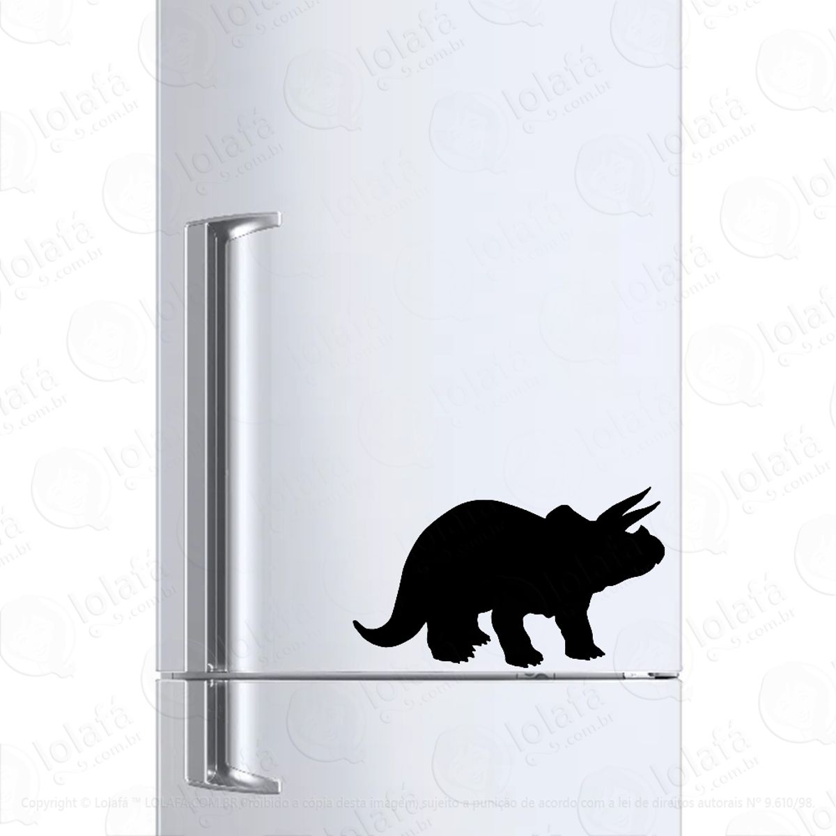 Adesivo Para Geladeira Tricerátops Dinossauro Mod:1552