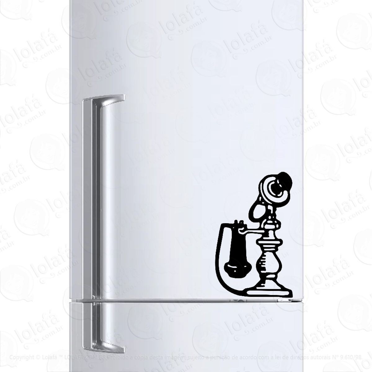 Adesivo Para Geladeira Telefone Retrô Clássico Mod:1560