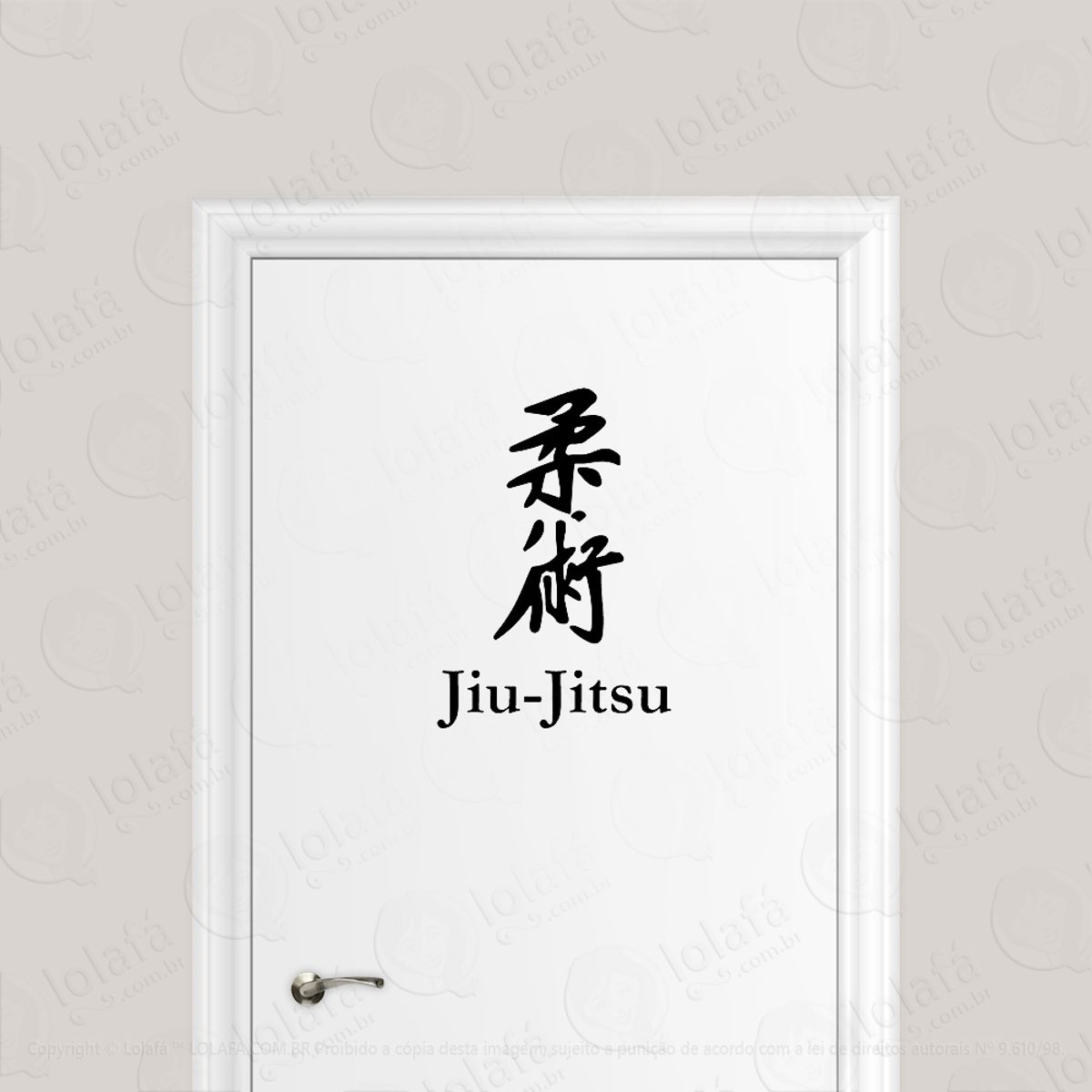Adesivo Para Porta Jiu-jitsu Kanji Mod:1573
