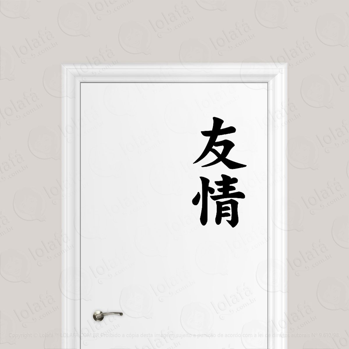 Adesivo Para Porta Amizade Kanji Japonês Mod:1576