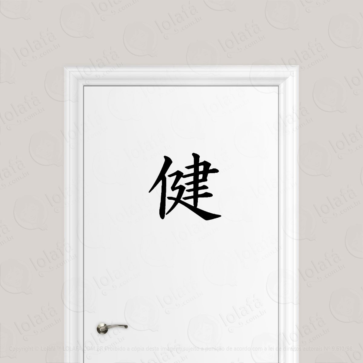 Adesivo Para Porta Kanji Japonês Saúde Mod:1582