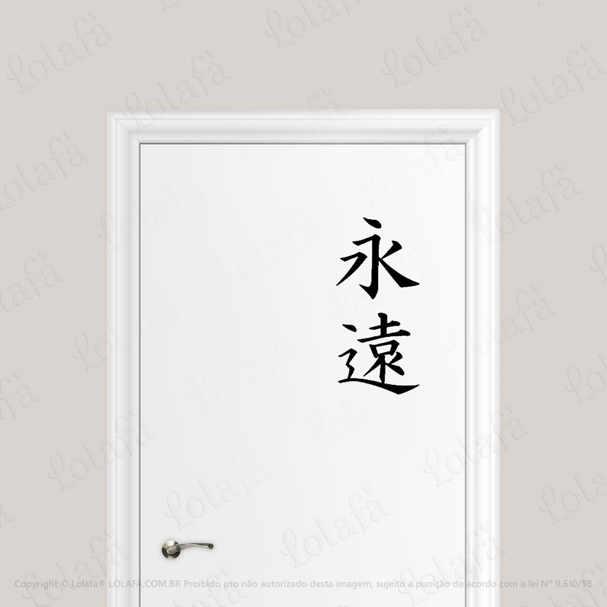 Adesivo Para Porta Eternidade Kanji Japonês Mod:1583