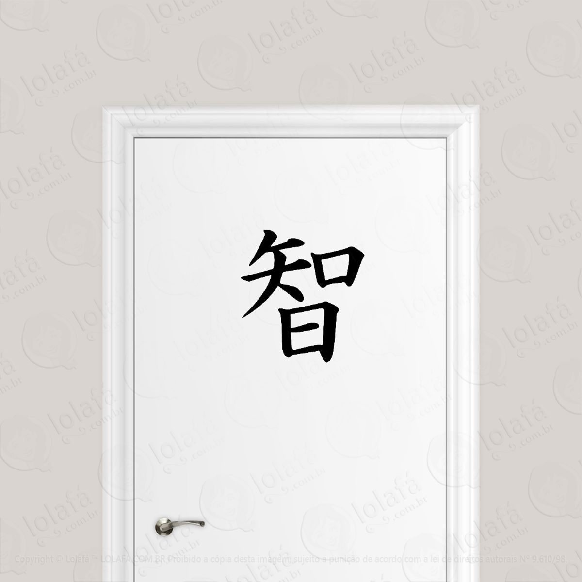 Adesivo Para Porta Sabedoria Kanji Japonês Mod:1596