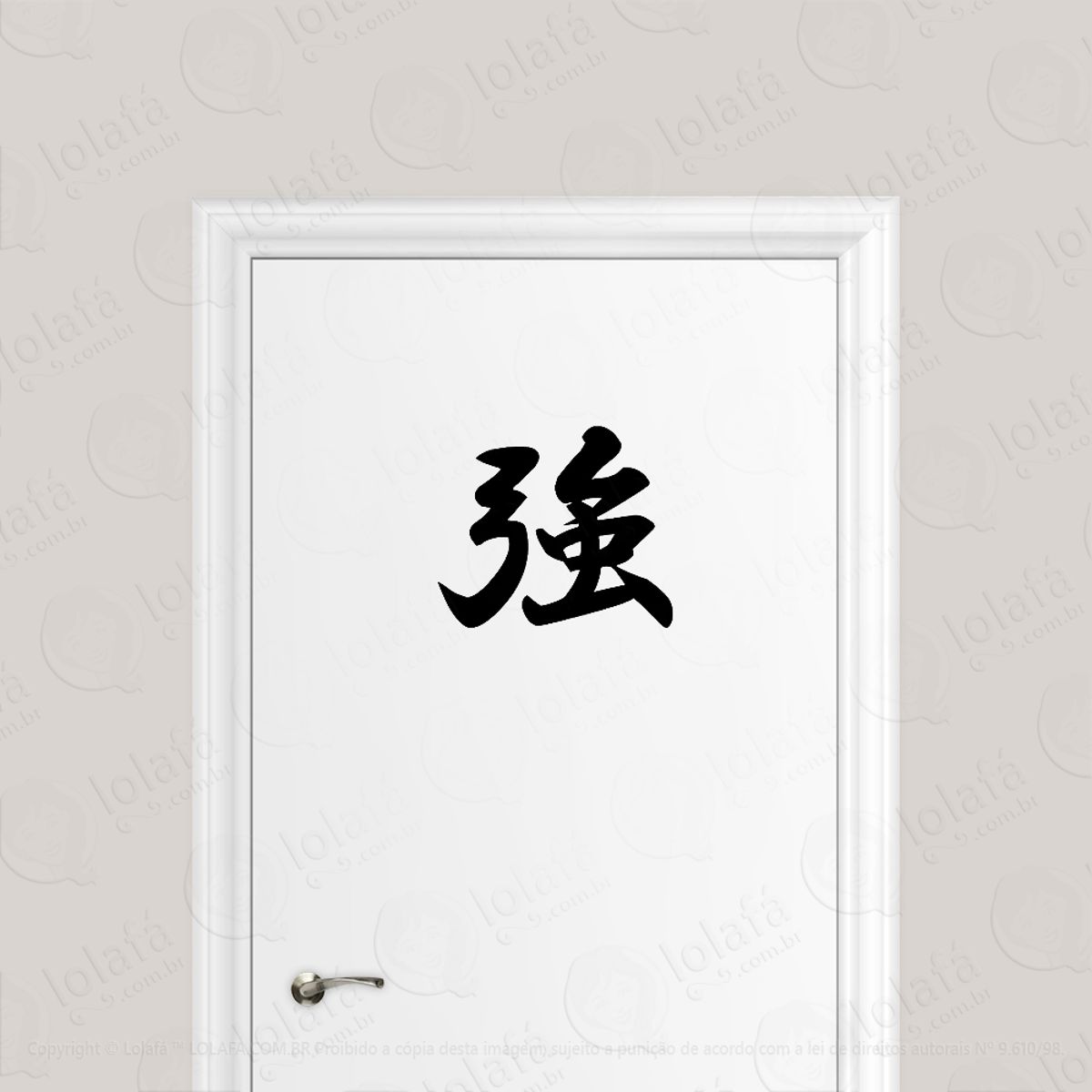 Adesivo Para Porta Fortaleza Kanji Japonês Mod:1602