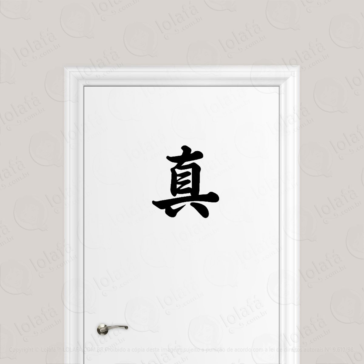 Adesivo Para Porta Verdade Kanji Japonês Mod:1606