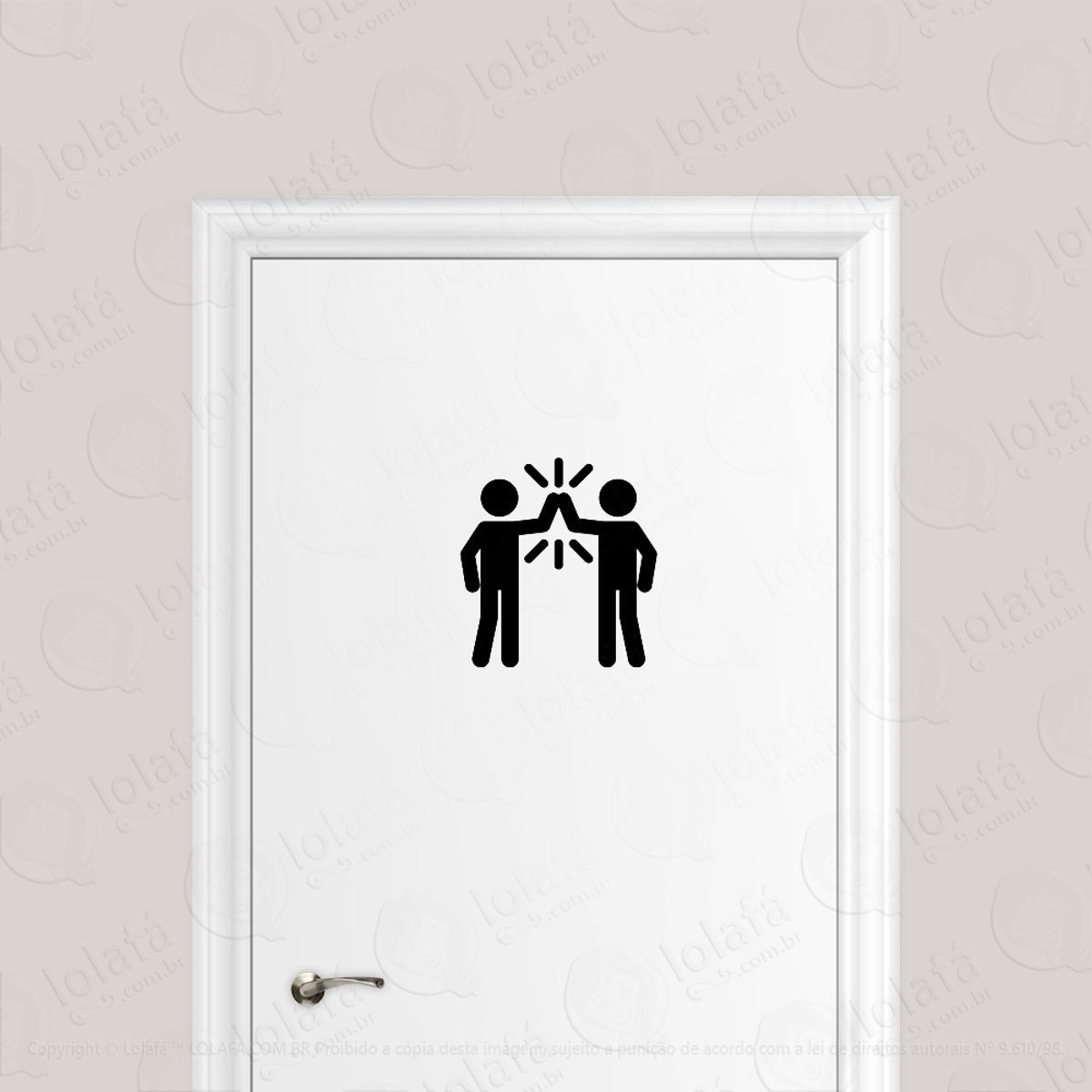 Adesivo Para Porta High Five Bate Aqui Mod:1615
