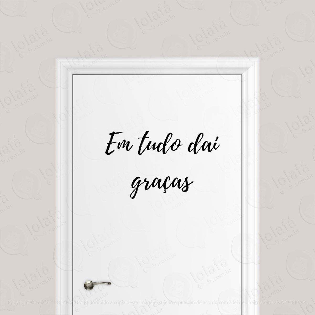 Adesivo Para Porta Em Tudo Dai Graças Mod:1619