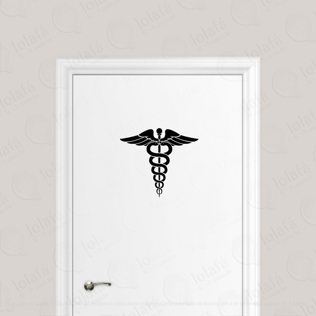 Adesivo Para Porta Emblema Medicina Símbolo Mod:1620