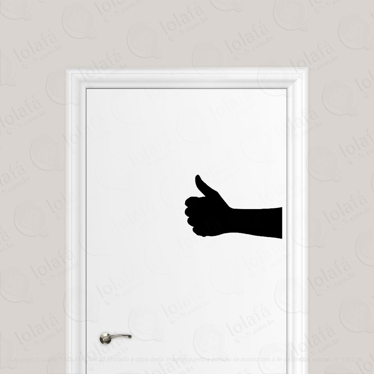 Adesivo Para Porta Mão Fazendo Joinha Mod:1629