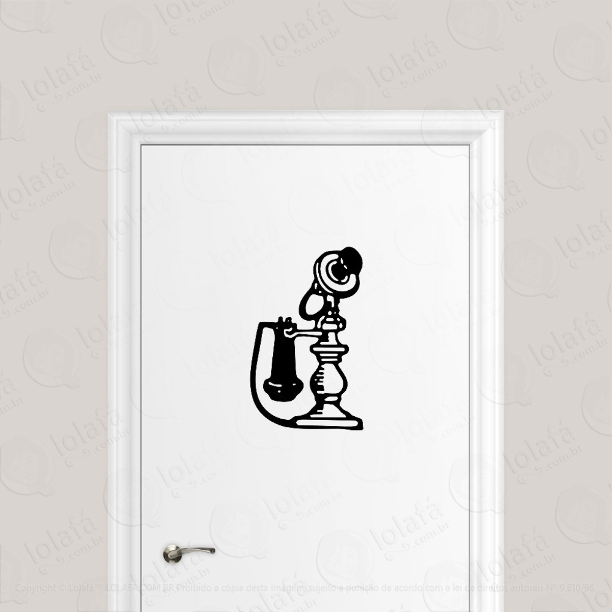 Adesivo Para Porta Telefone Retrô Clássico Mod:1630