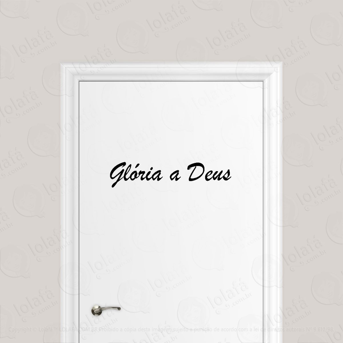 Adesivo Para Porta Frase Glória A Deus Mod:1649