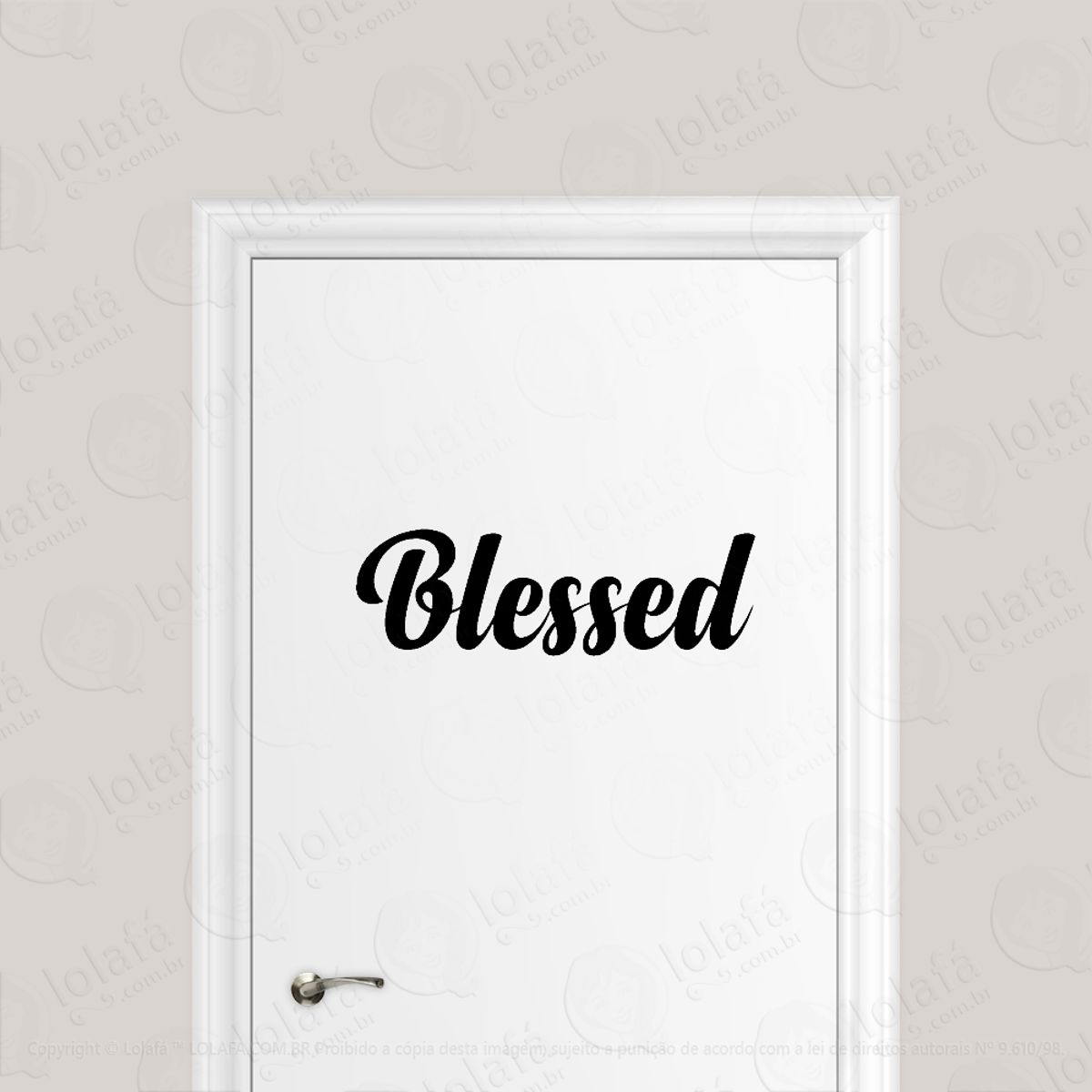 Adesivo Para Porta Blessed - Abençoado Mod:1650