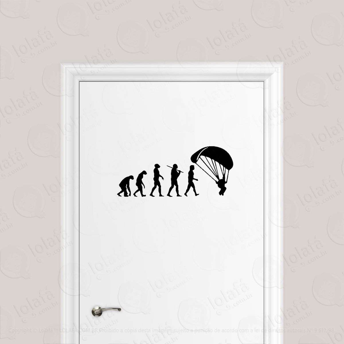 Adesivo Para Porta Evolução Paraglider Paraquedas Mod:1652