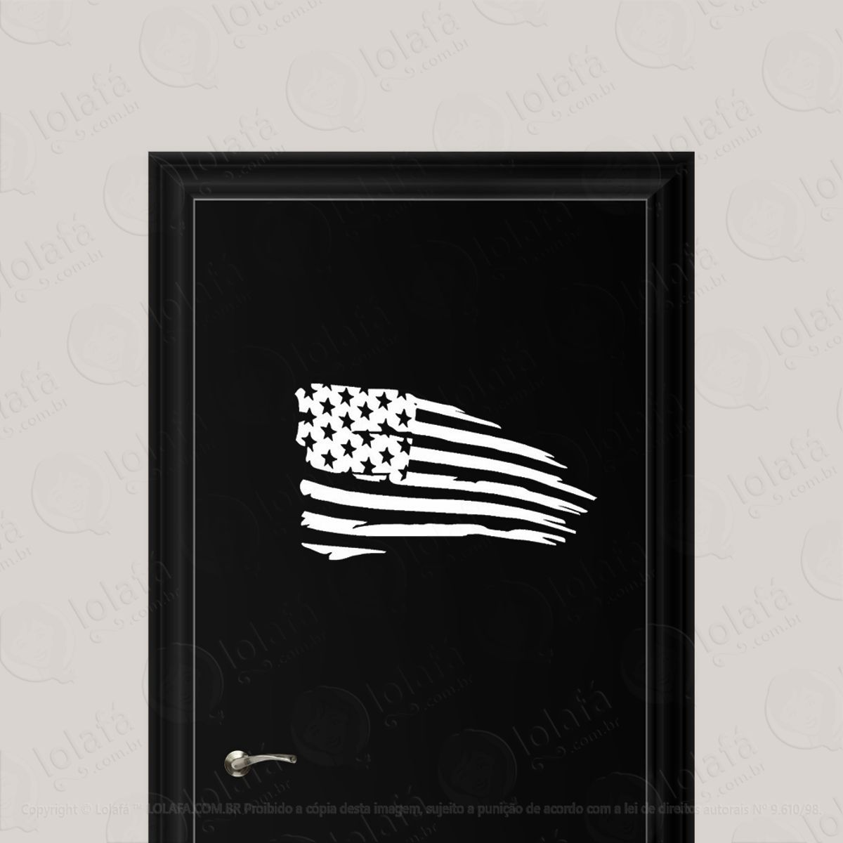 Adesivo Para Porta Usa Bandeira Estados Unidos Mod:1653