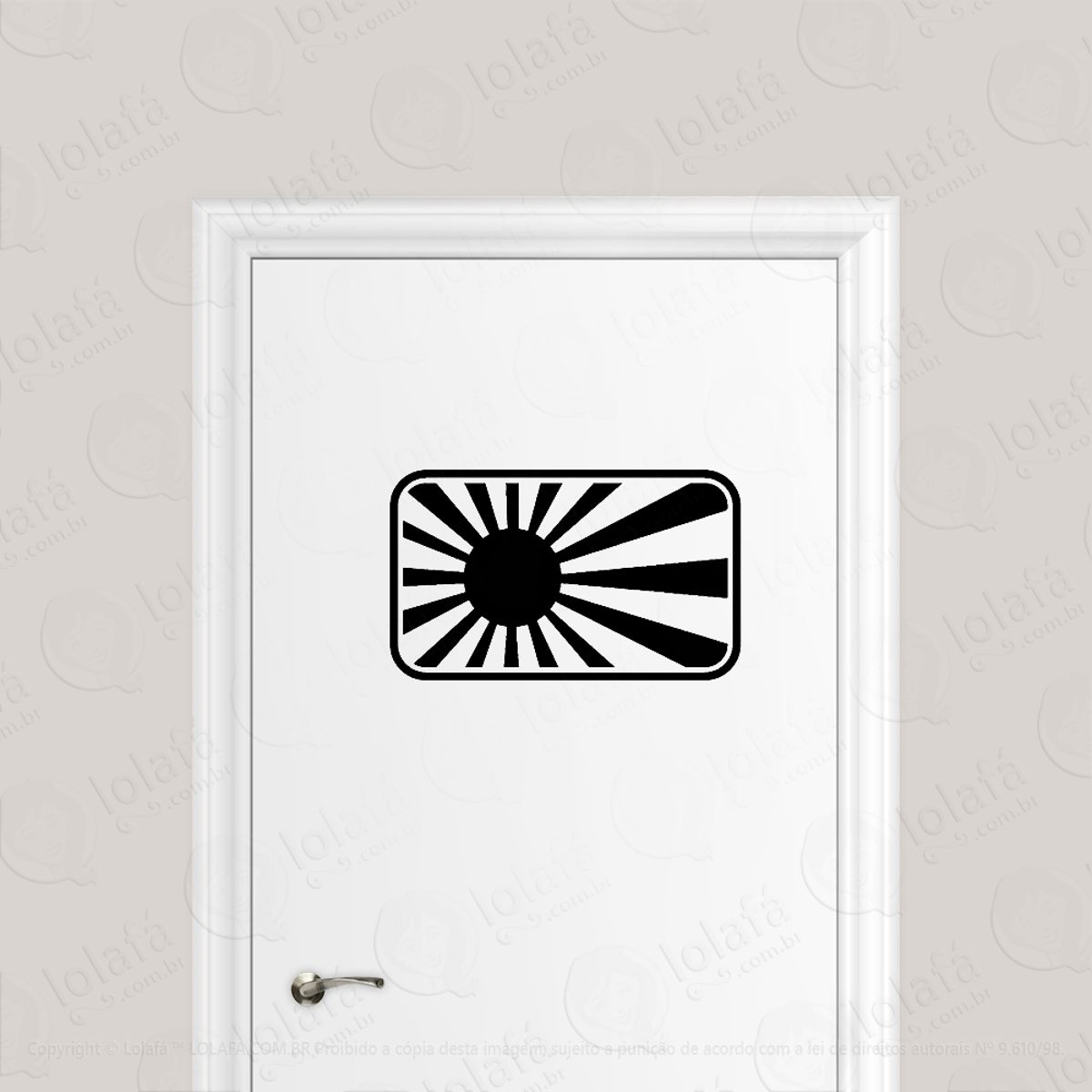 Adesivo Para Porta Bandeira Japão Sol Nascente Mod:1657