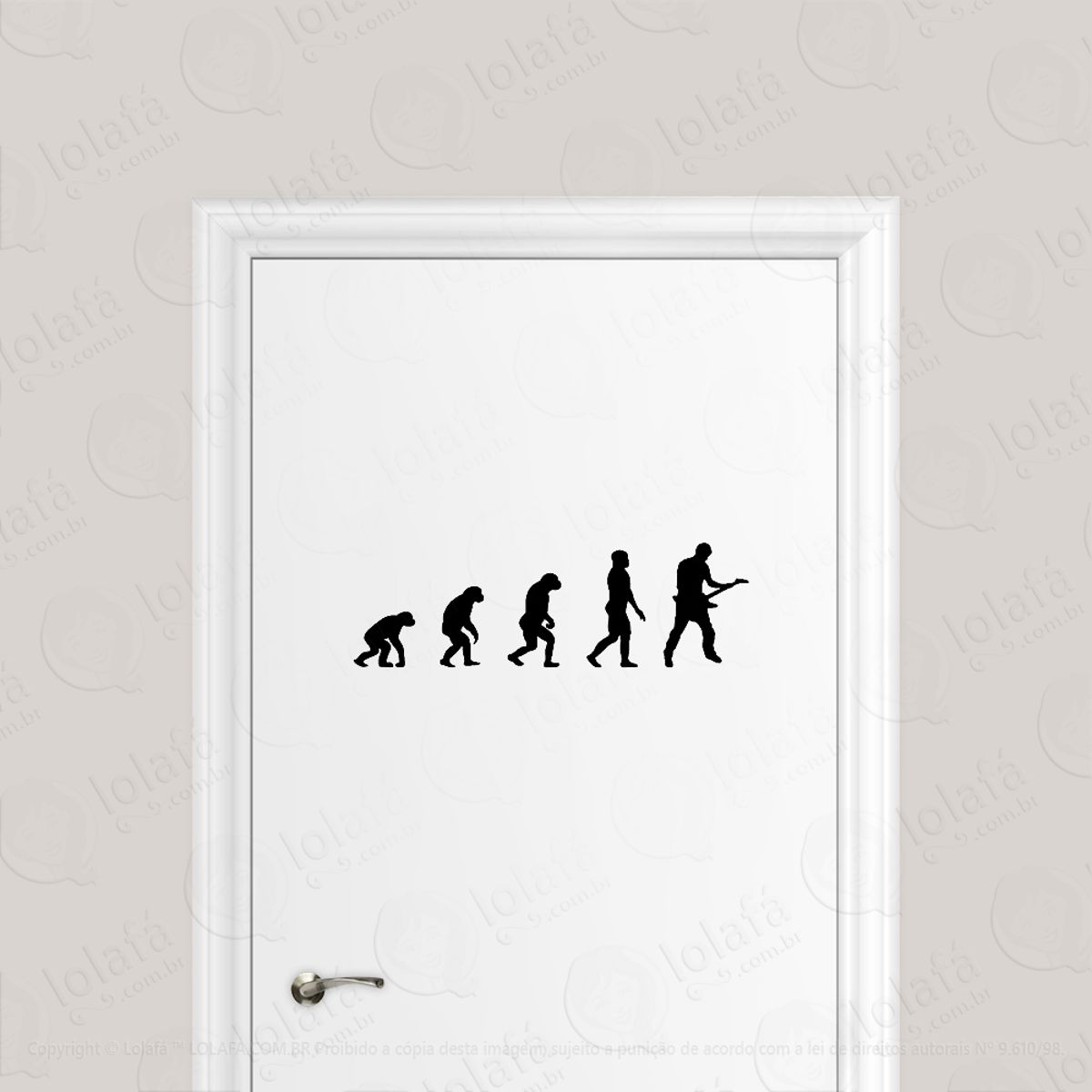 Adesivo Para Porta Evolução Guitarrista Mod:1660