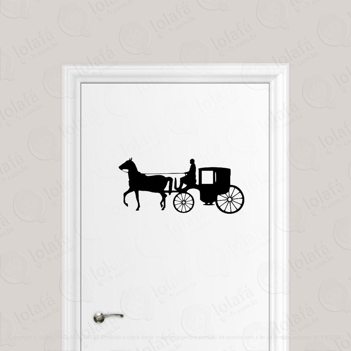 Adesivo Para Porta Charreteiro Conduzindo Charrete Mod:1664