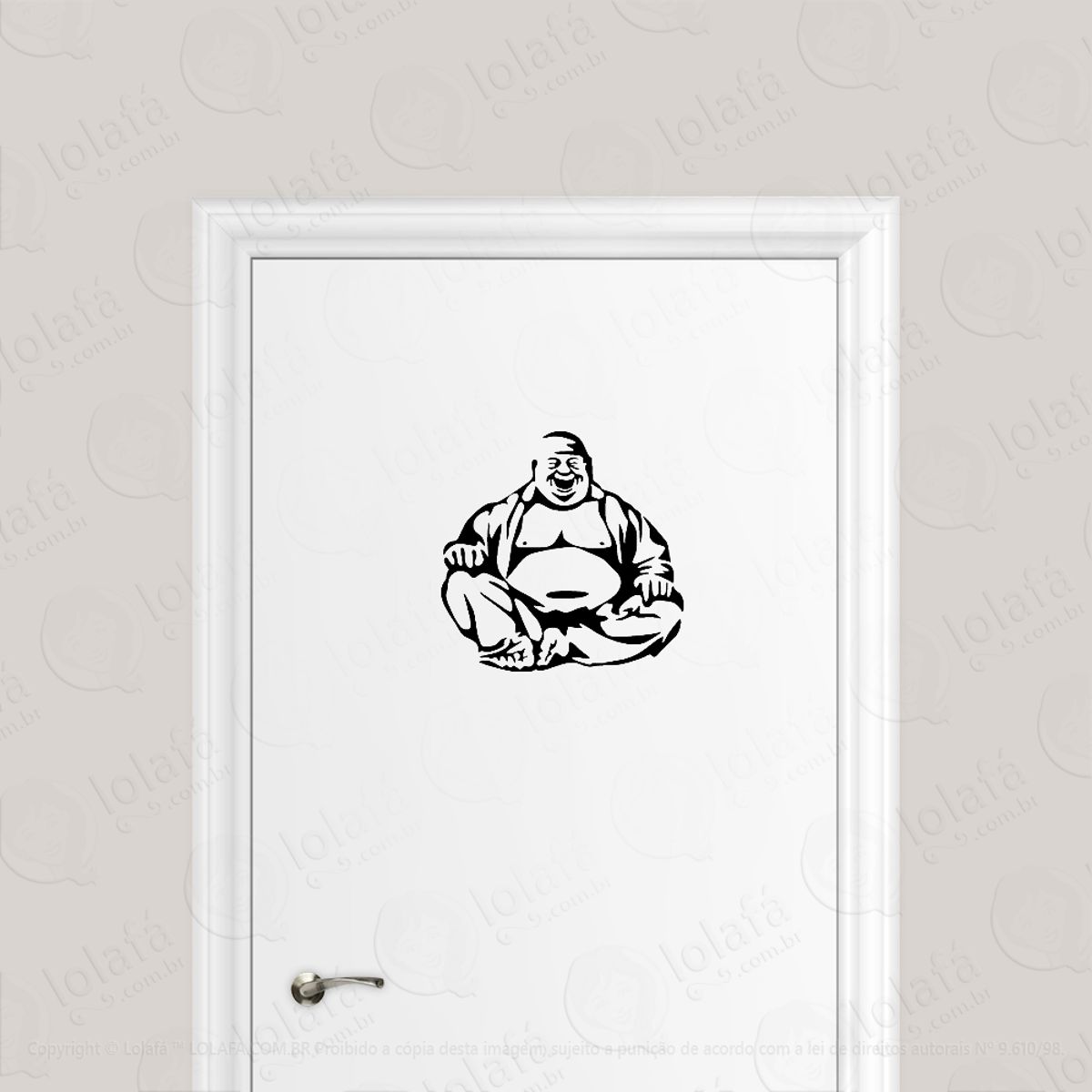 Adesivo Para Porta Buda Sorridente Mod:1668