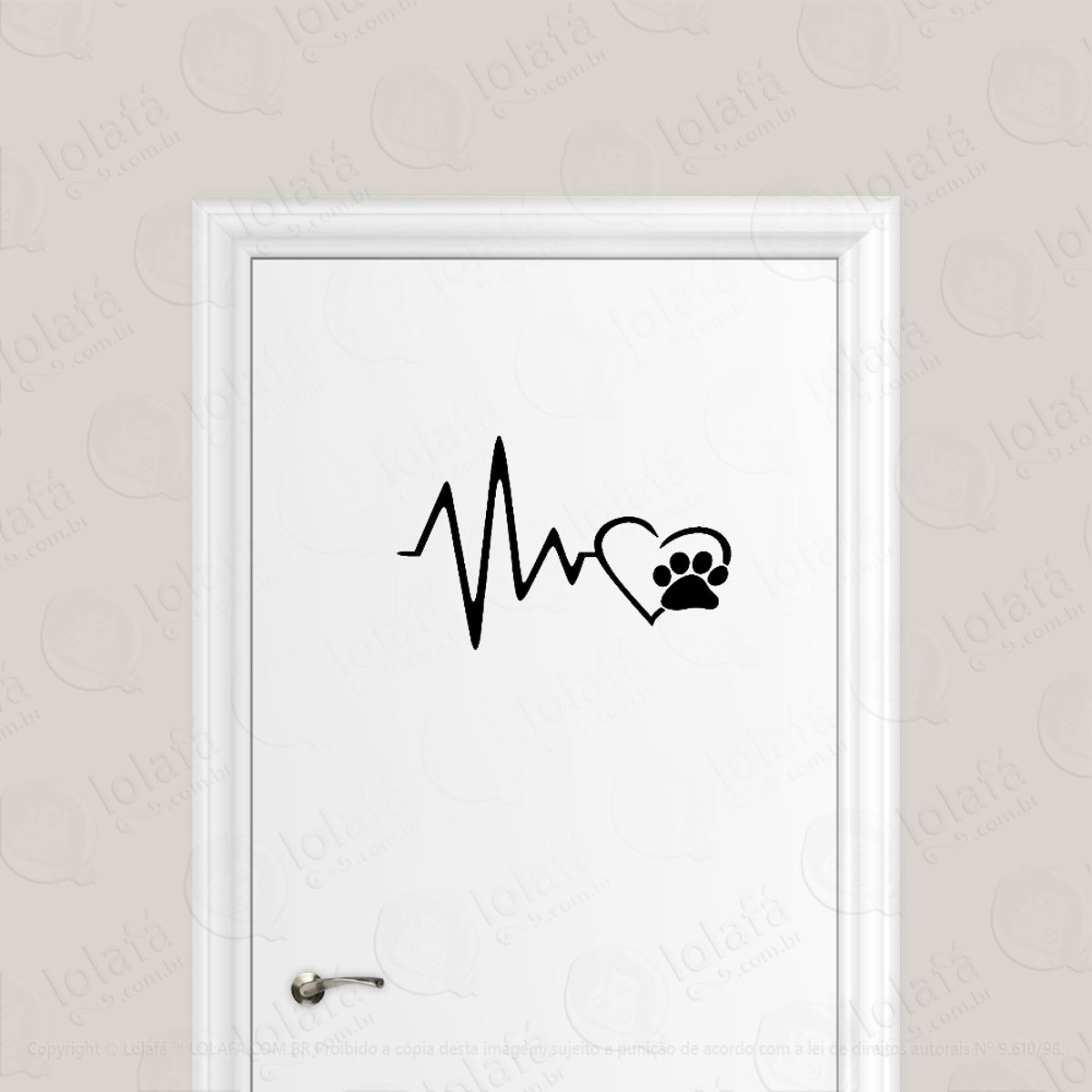 Adesivo Para Porta Batimentos Amor Por Animais Mod:1672