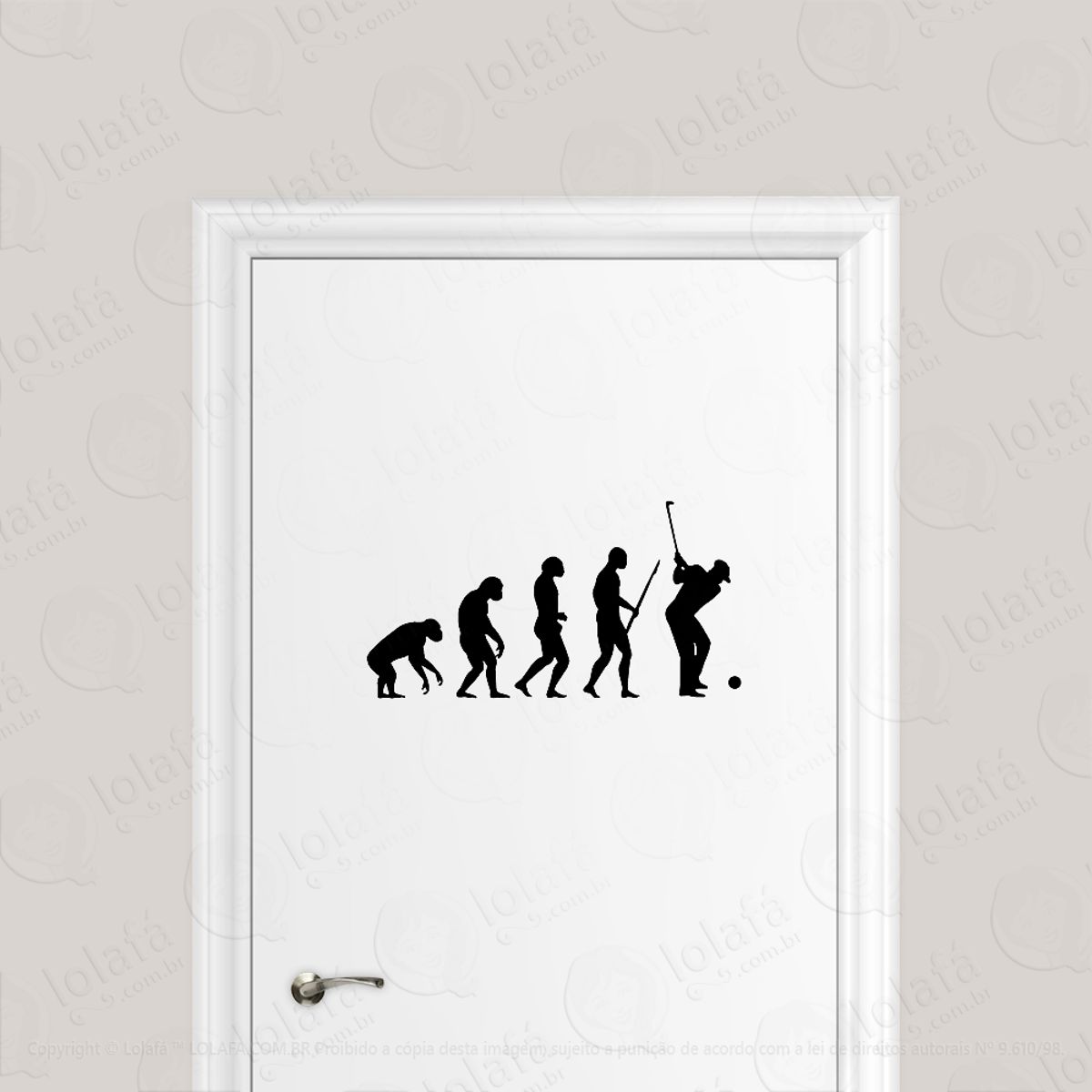 Adesivo Para Porta Evolução Jogador De Golfe Mod:1673