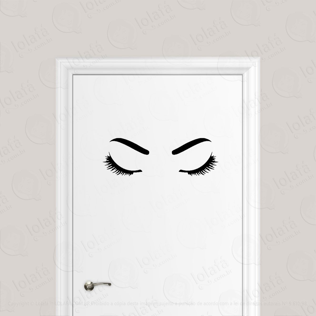 Adesivo Para Porta Beleza Sobrancelha Cílios Olhos Mod:1675